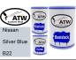 Preview: Nissan, Silver Blue, B22: 500ml Lackdose + 500ml Klarlack + 250ml Härter - Set, von ATW Autoteile West.